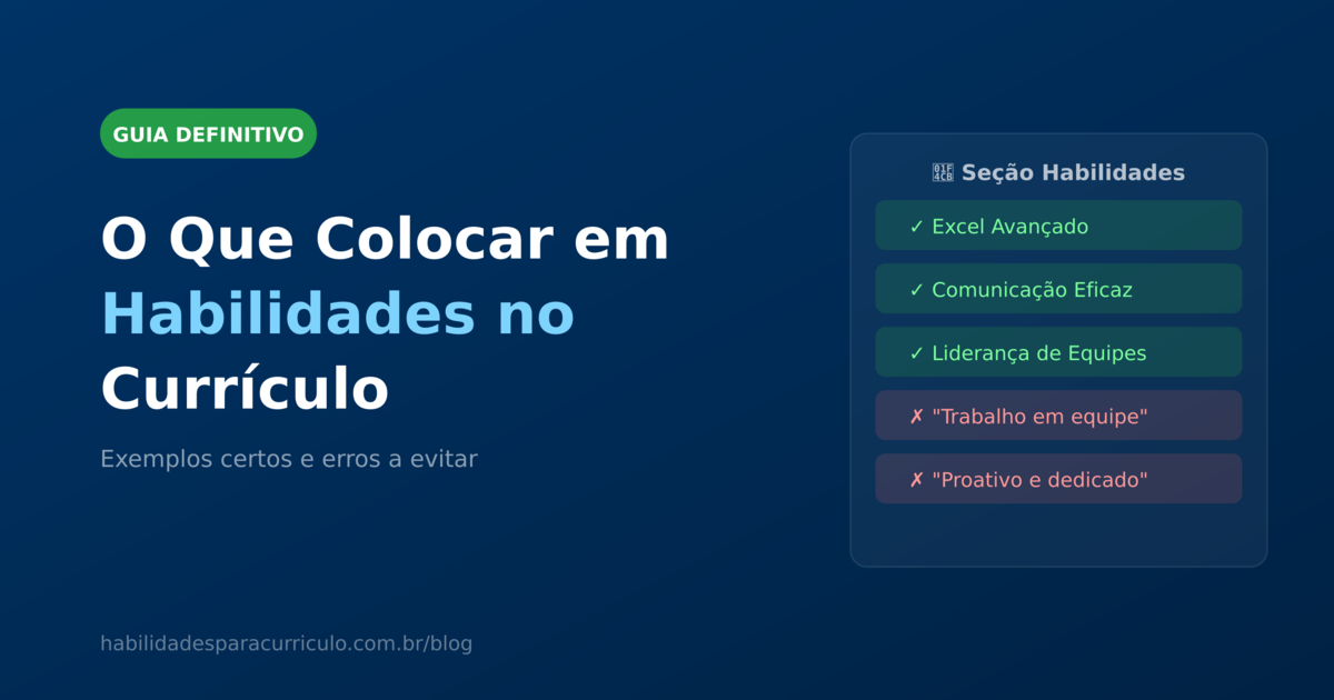 O Que Colocar em Habilidades no Currículo