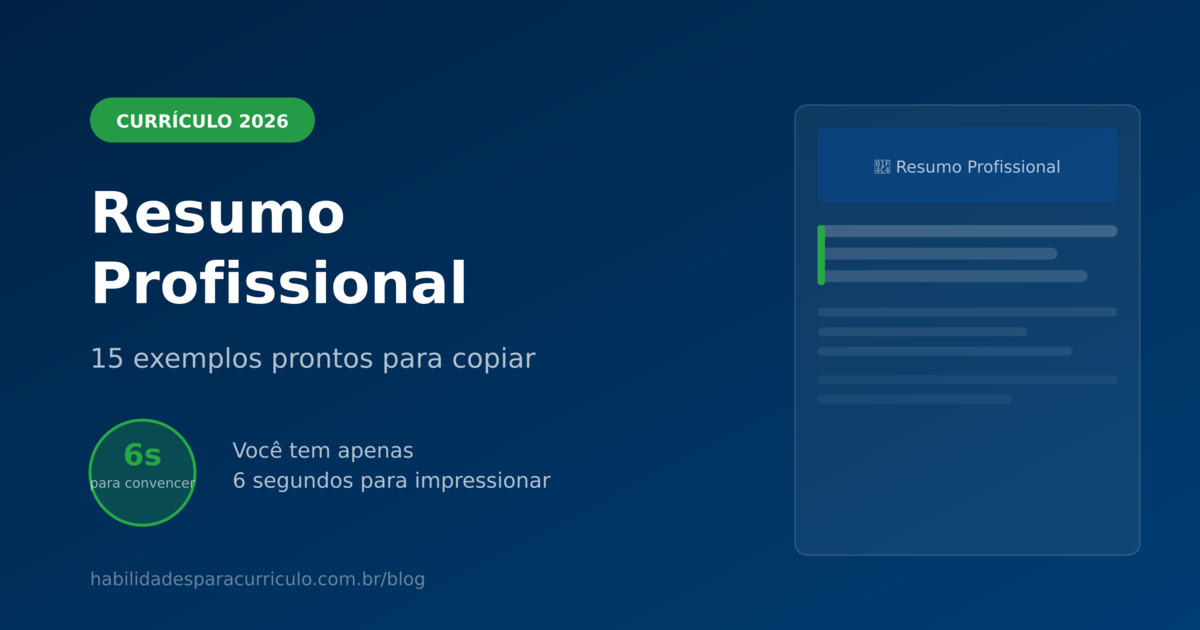 Como Fazer Resumo Profissional Perfeito